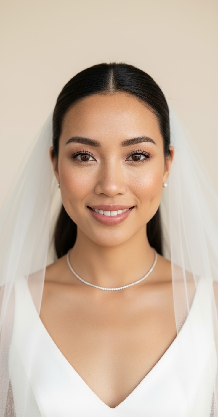 After Bridal Ponytail With Veil